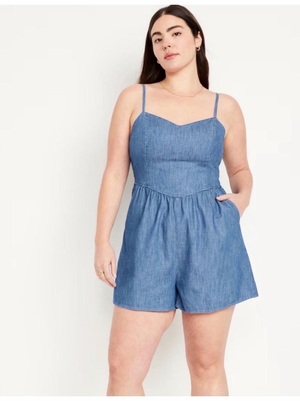 Old Navy Chambray Blue Denim Romper Shorts